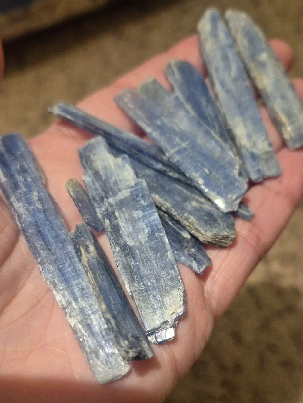 Blue Kyanite Decorative Stone Chips - Natural Home Accent